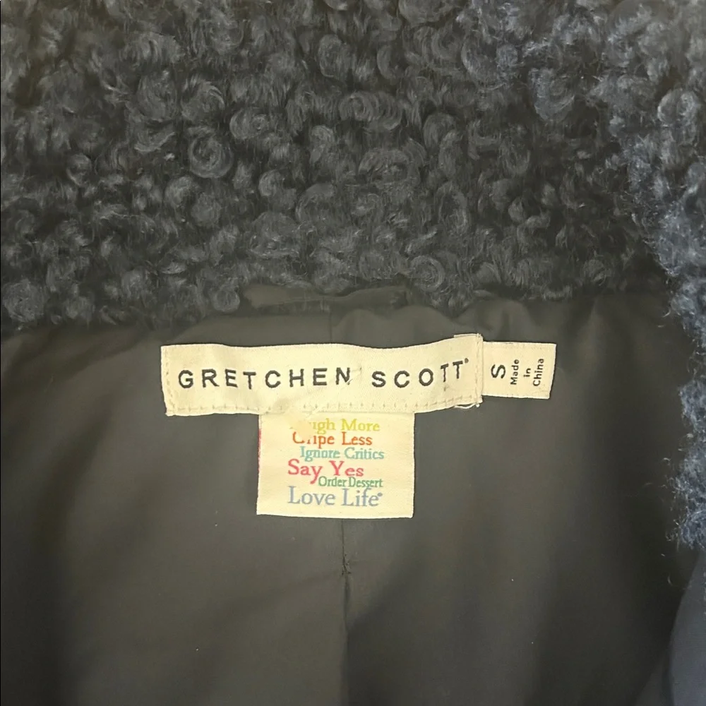 Gretchen Scott Wooly Navy Blue Sherpa Classic Pea Coat Jacket **Size S** 🌸🌸 - Picture 4 of 4